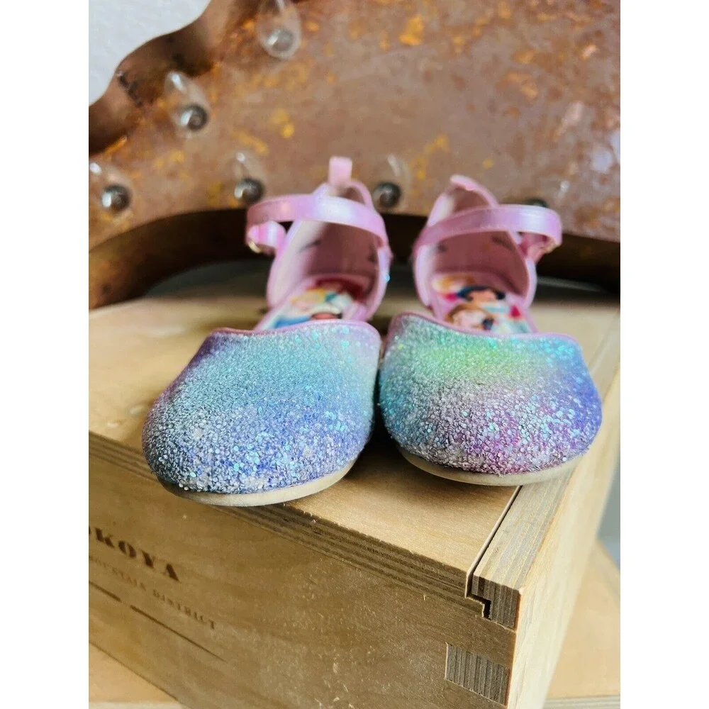 Disney Princess Glitter Ombre Heels Toddler Little Girls Dress Up Shoes 13.5 C